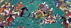 Depiction of the Battle of al-Qādisiyyah from a manuscript of the Persian epic Shāh-nāmeh.