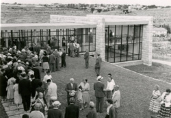 The inauguration of the Academy of the Hebrew Language building at the Hebrew University of Jerusalem campus on 27 May 1959.