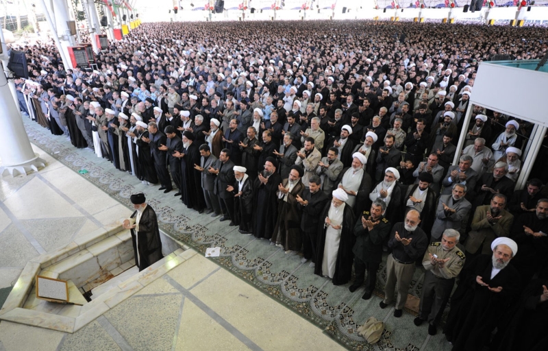 The Supreme Leader of Iran leading Friday prayers in Tehran, 2009.